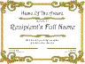 Antique Gold Calligraphy certificate