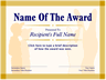 Gold Diamonds Cub Scout certificate