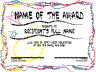 Scribble Art Award Just For Elementary School certificate