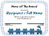 Blue Train Themed certificate
