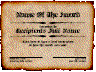 Burnt Edges Themed certificate