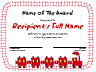 Red Train Themed certificate