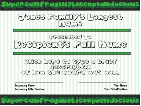 Longest Name Green
