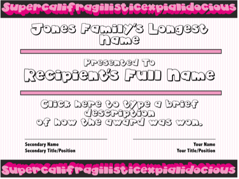 Longest Name Pink